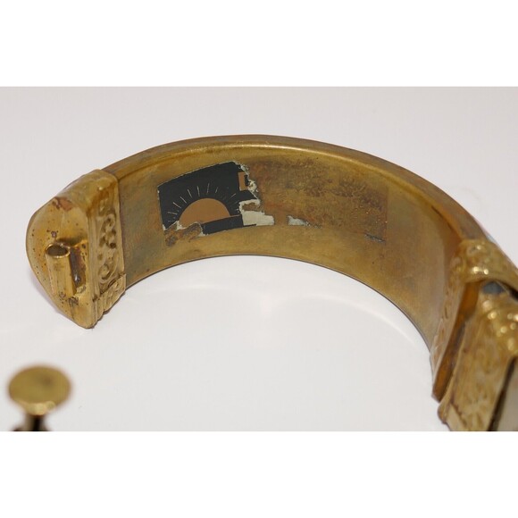 Colorful Brass Pull Pin Hinged Bangle Bracelet - Picture 10 of 12